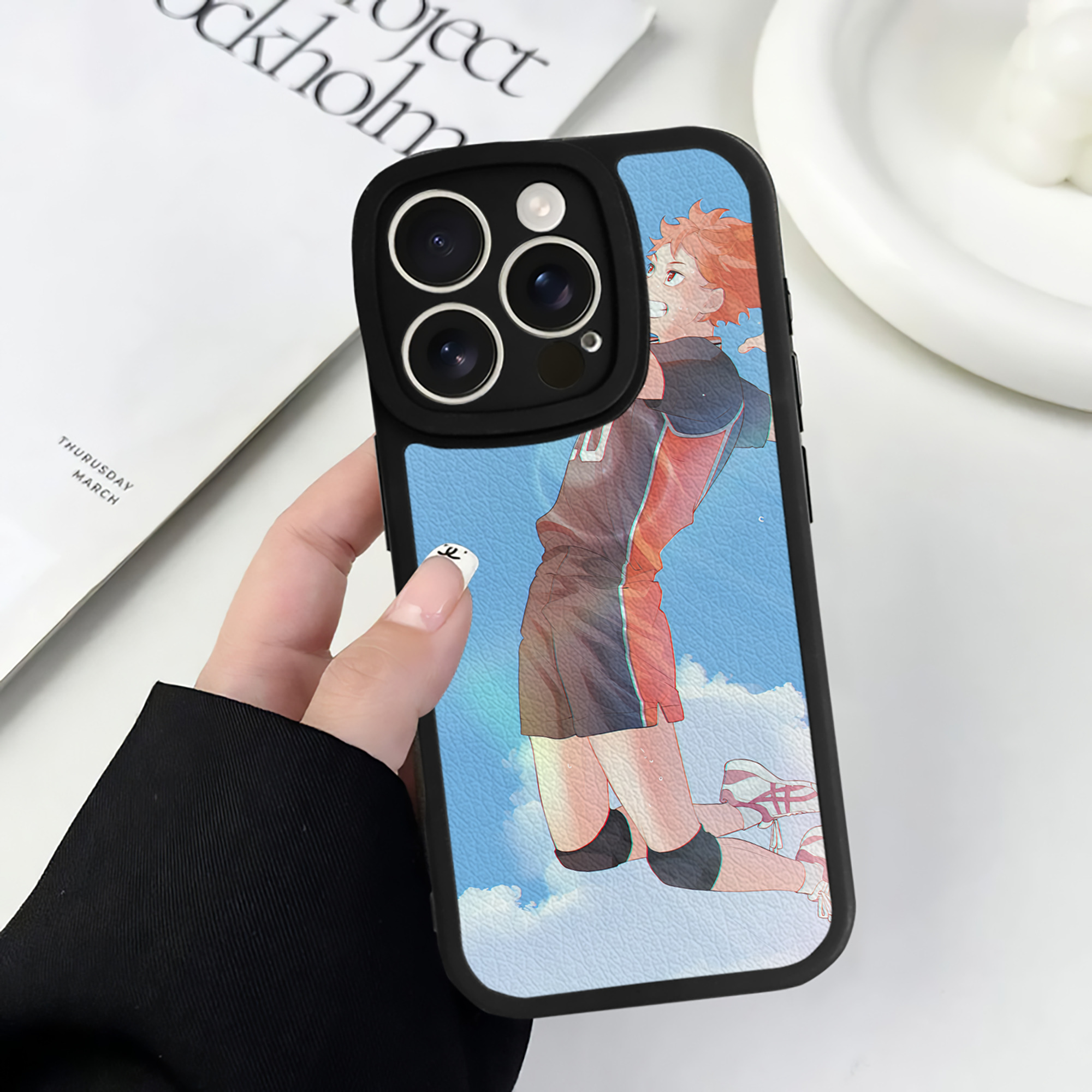 （画像用） ハイキュー!! Haikyu!! 【iPhone 16シリーズ対応】シリコンスマホケース（レザー調） 材質：シリコン